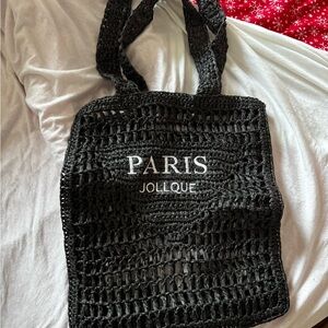 Black Crochet Tote Bag